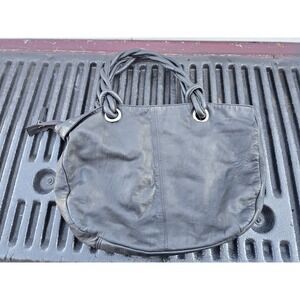 Maple Leaf Black Purse Shoulder Handbag Women's Medium